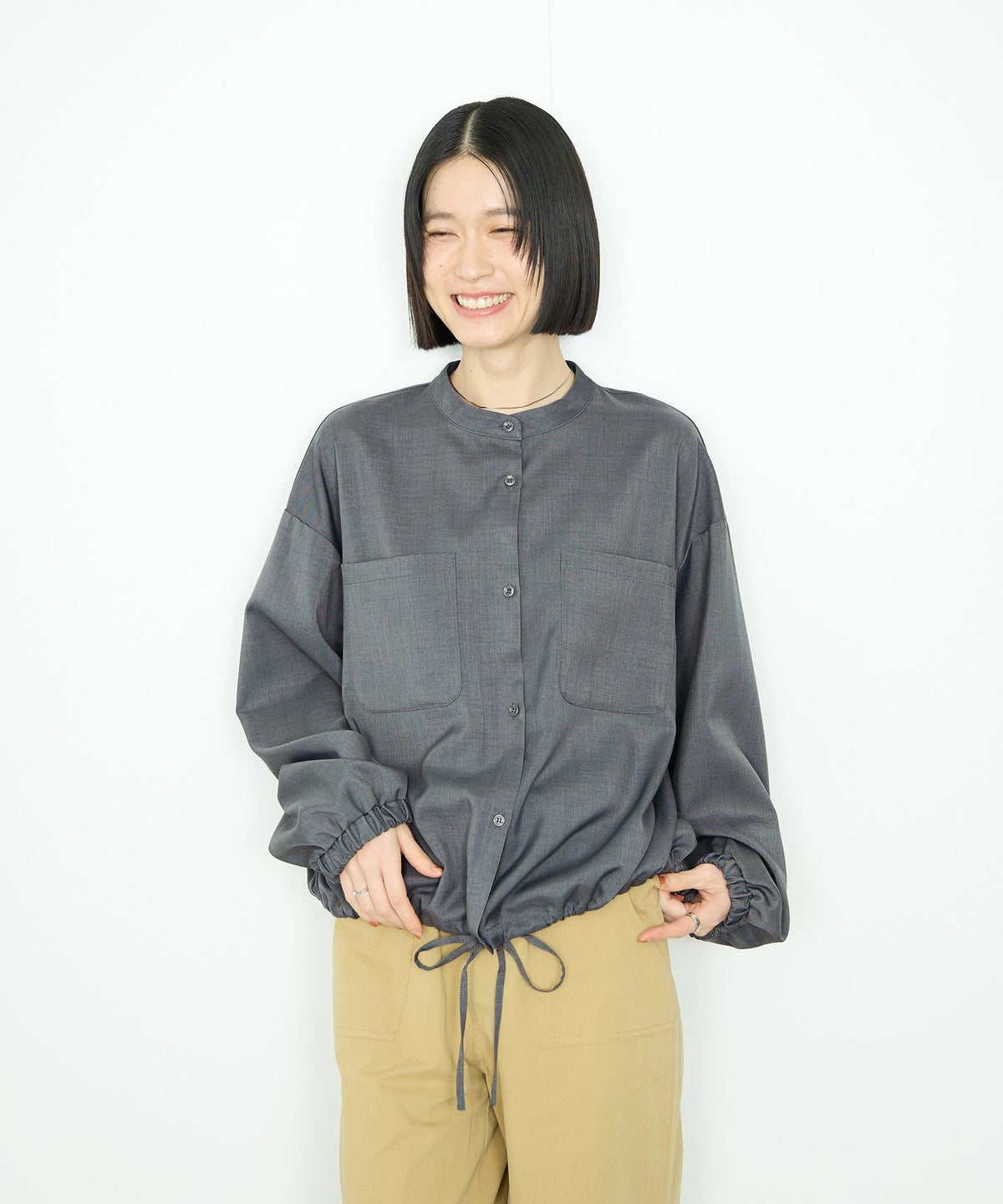 Idnes 裾ドロストブラウス レディース