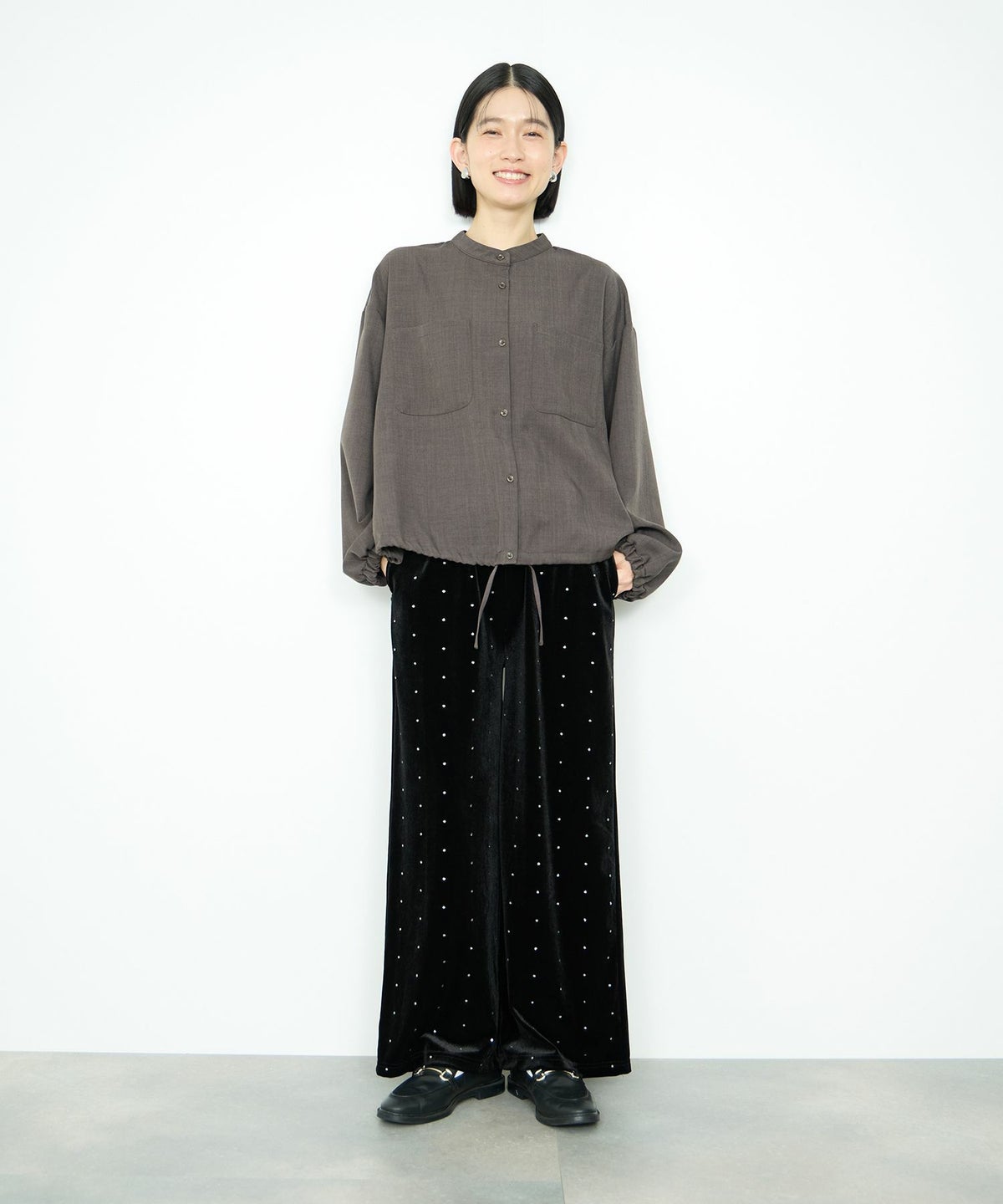 Idnes 裾ドロストブラウス レディース