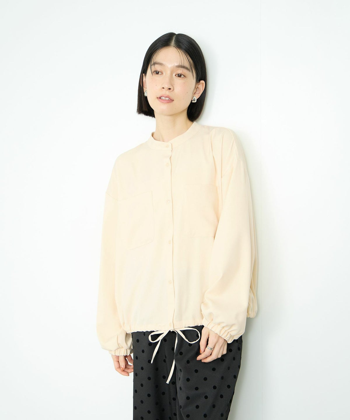 Idnes 裾ドロストブラウス レディース