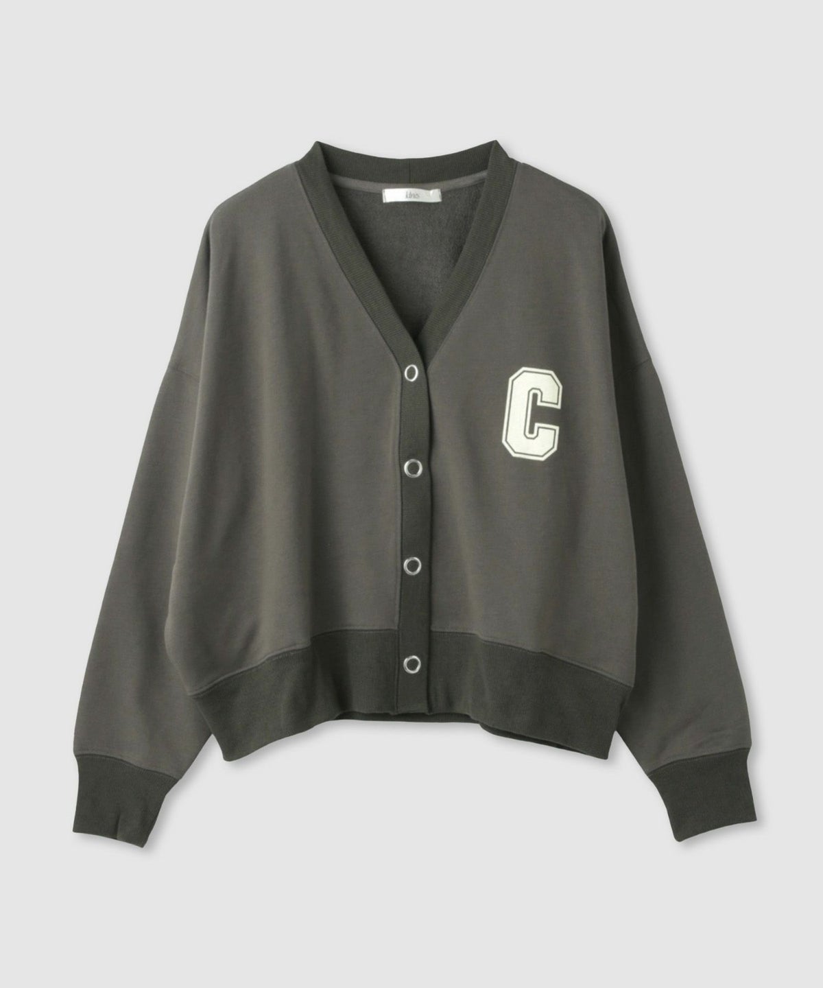 Idnes ロゴスウェットカーディガン レディース