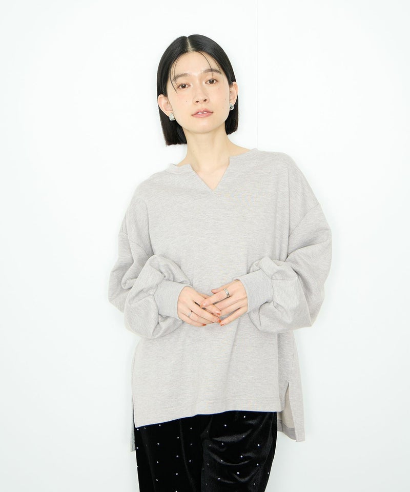 Idnes  スウェットVネックプルオーバー レディース商品画像-1