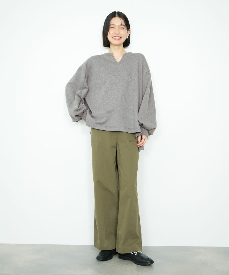 Idnes  スウェットVネックプルオーバー レディース商品画像-10