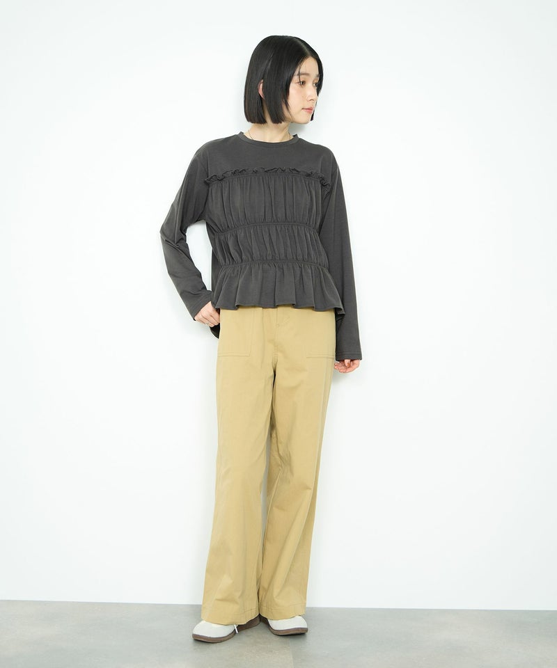 Idnes シャーリングギャザープルオーバー レディース メール便 対応商品商品画像-6