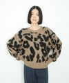 [期間限定knit]Idnes  レオパードニットプルオーバー レディース商品サムネイル-1