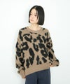[期間限定knit]Idnes  レオパードニットプルオーバー レディース商品サムネイル-3