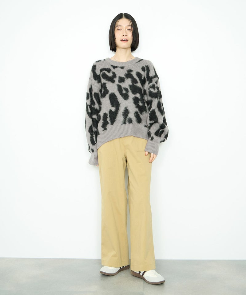 Idnes レオパードニットプルオーバー レディース商品画像-10
