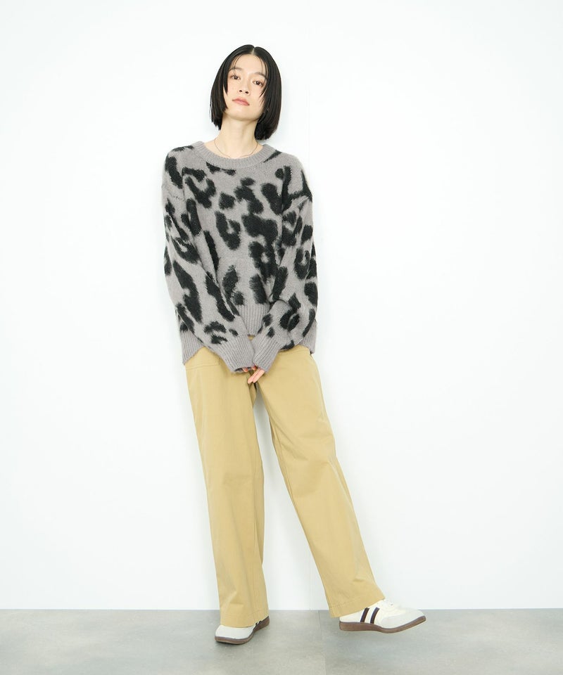 Idnes レオパードニットプルオーバー レディース商品画像-11