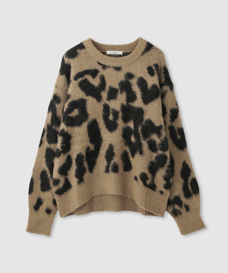 Idnes レオパードニットプルオーバー レディース商品画像-12