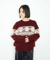 Idnes 雪柄シャギーニット レディース商品サムネイル-4