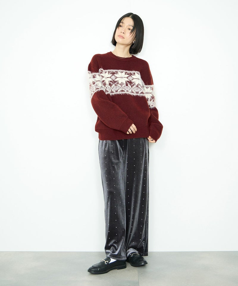 Idnes 雪柄シャギーニット レディース商品画像-7