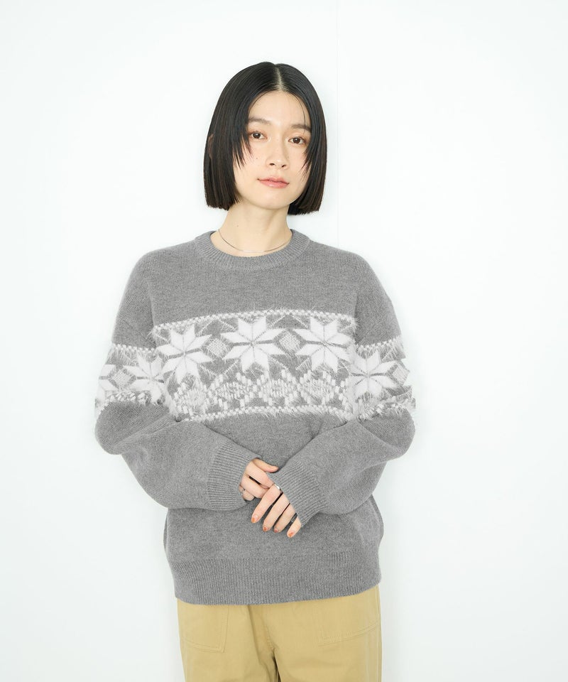 Idnes 雪柄シャギーニット レディース商品画像-9