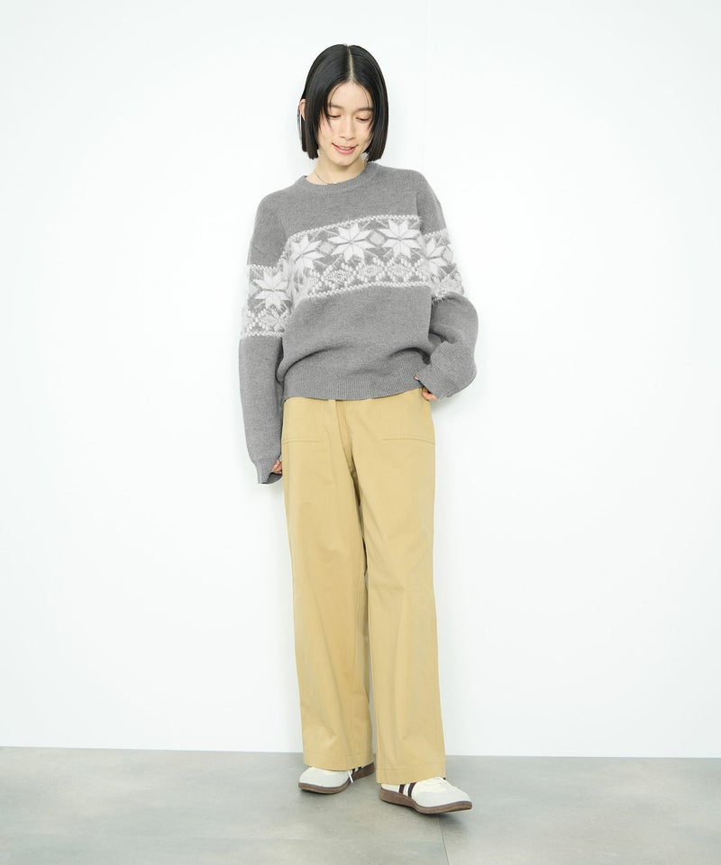 [期間限定knit]Idnes  雪柄シャギーニット レディース商品画像-10