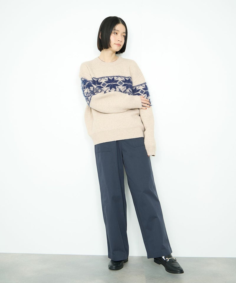 [期間限定knit]Idnes  雪柄シャギーニット レディース商品画像-13