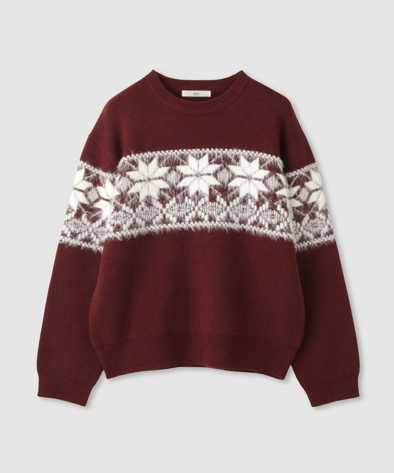 [期間限定knit]Idnes  雪柄シャギーニット レディース商品画像-15