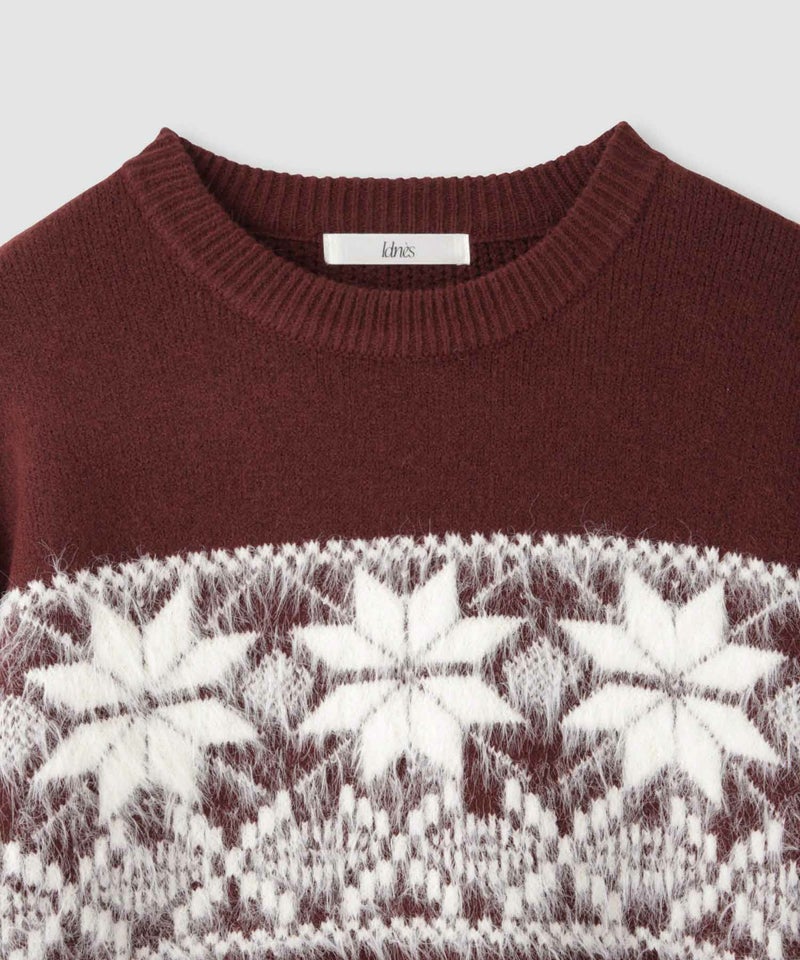 Idnes 雪柄シャギーニット レディース商品画像-19
