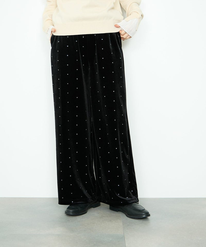 Idnes ベロアドットパンツ レディース商品画像-2