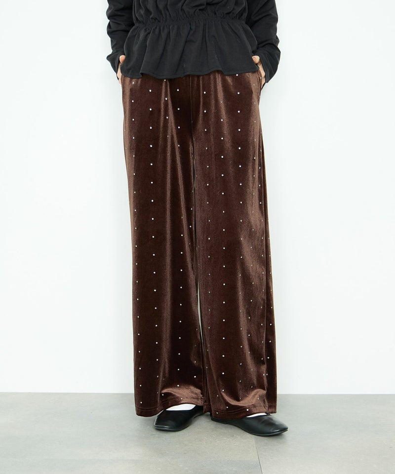 Idnes ベロアドットパンツ レディース商品画像-3