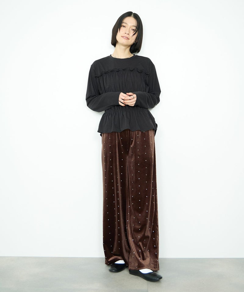 Idnes ベロアドットパンツ レディース商品画像-10