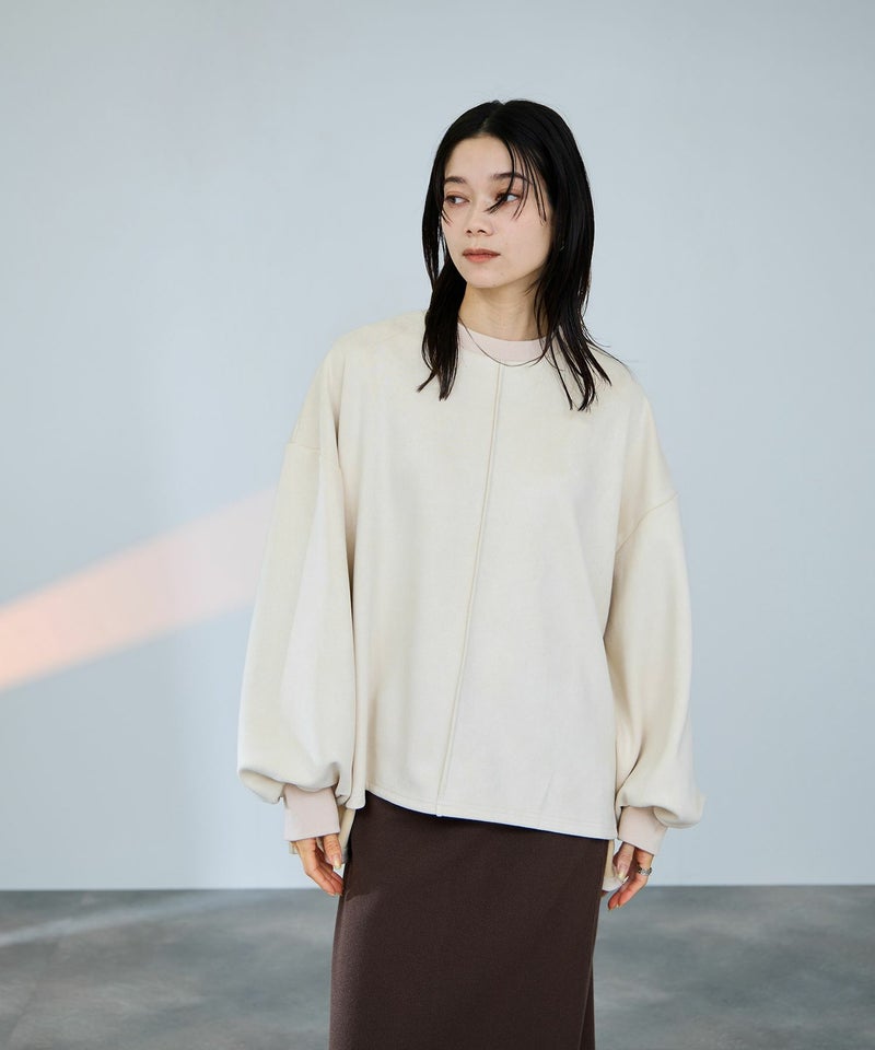 milli de l'air ポンチ素材スエードライクプルオーバー レディース商品画像-2