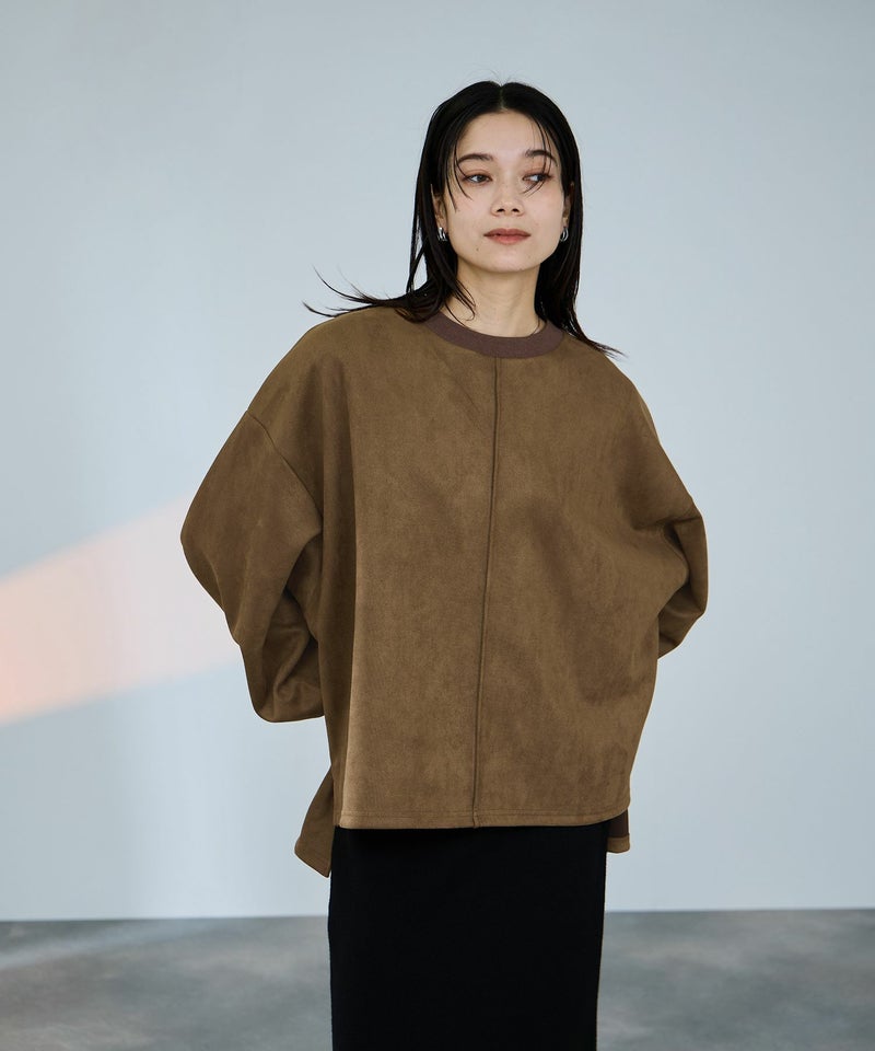 milli de l'air ポンチ素材スエードライクプルオーバー レディース商品画像-3