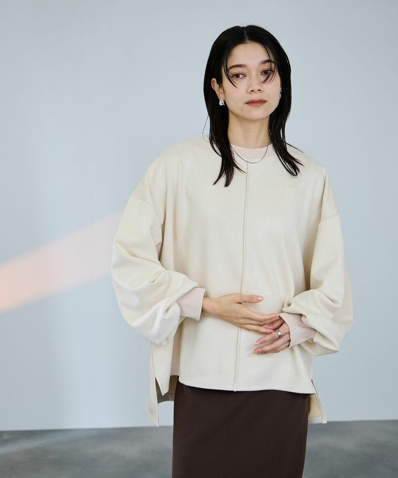 milli de l'air  ポンチ素材スエードライクプルオーバー レディース商品画像-7