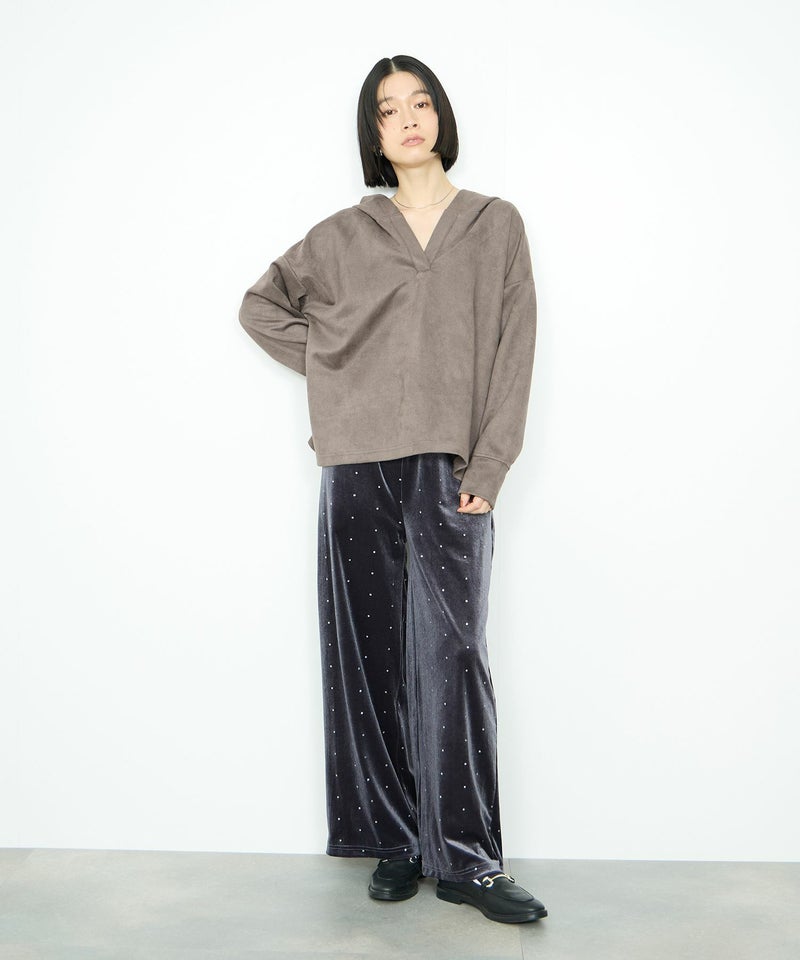 Idnes  スエードライク起毛パーカー レディース商品画像-17