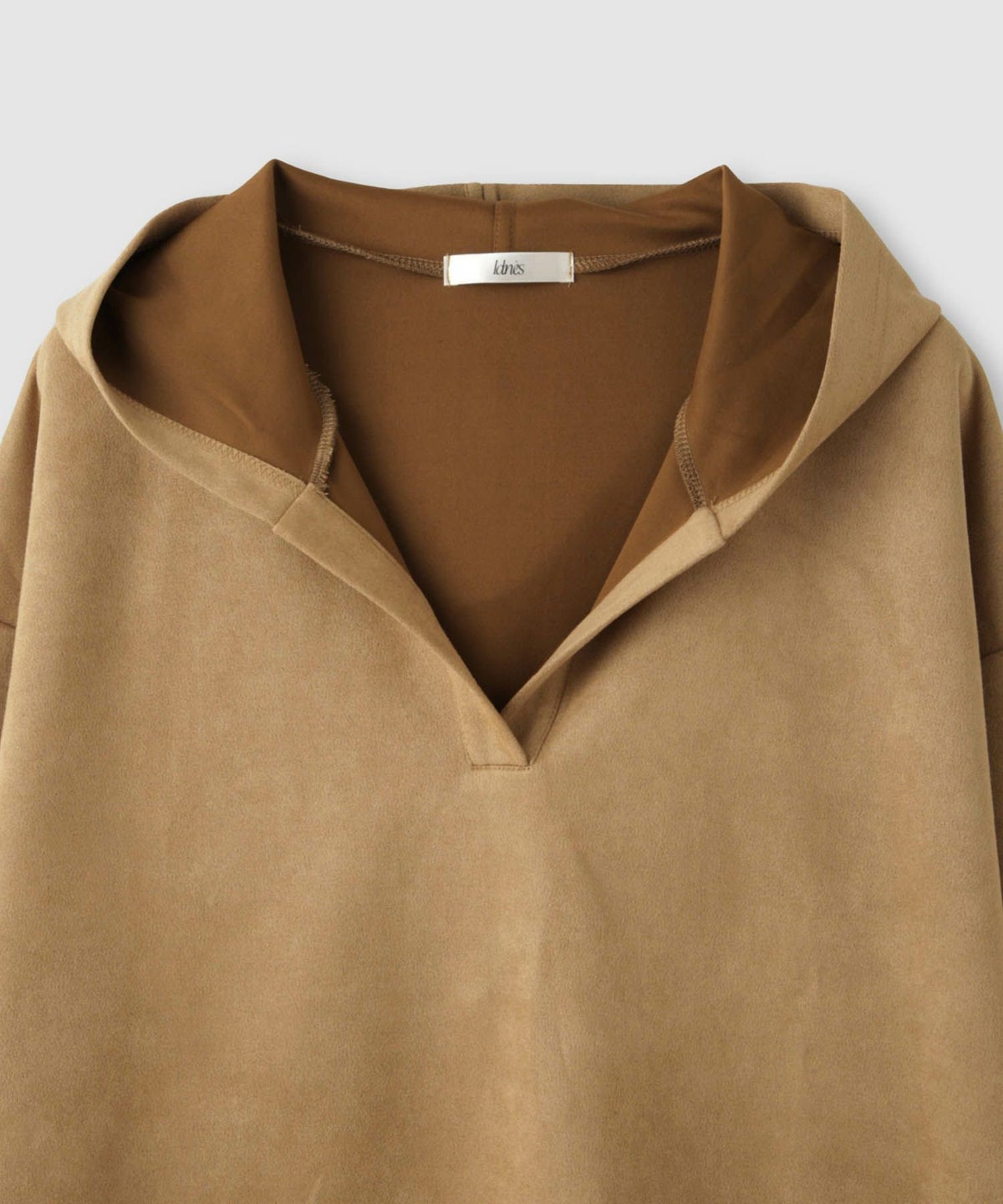 Idnes スエードライク起毛パーカー レディース