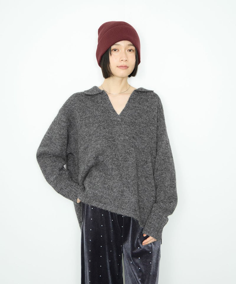 [期間限定knit]Idnes  スキッパーポロニット レディース商品画像-1
