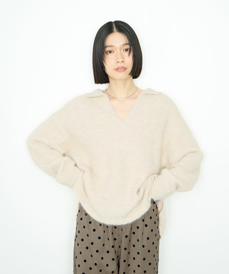 Idnes スキッパーポロニット レディース商品画像-2