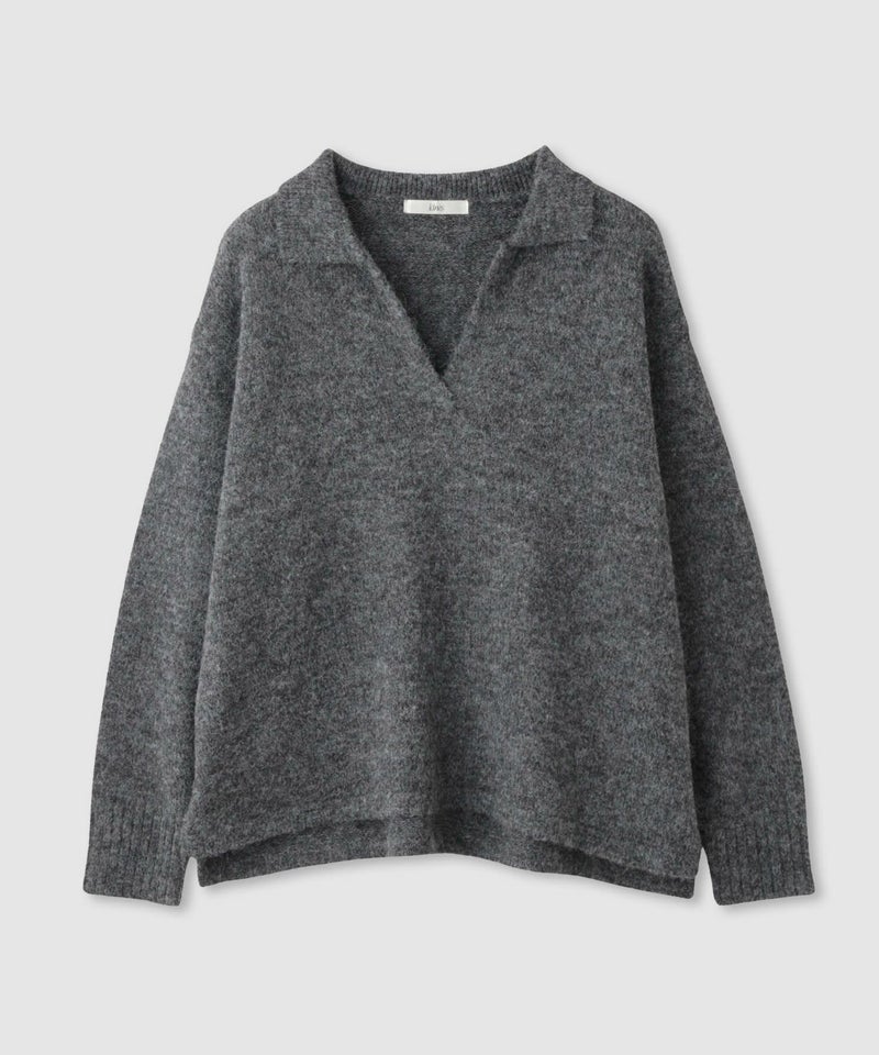 [期間限定knit]Idnes  スキッパーポロニット レディース商品画像-11