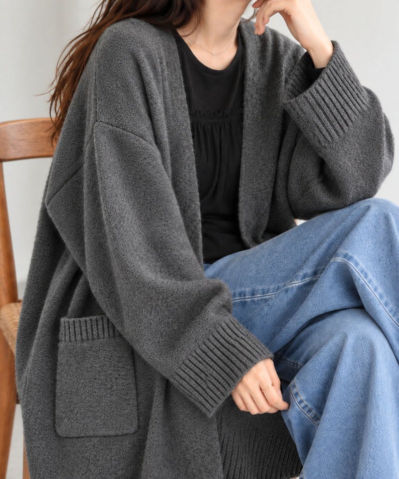 Idnes ロングニットカーディガン レディース商品画像-1