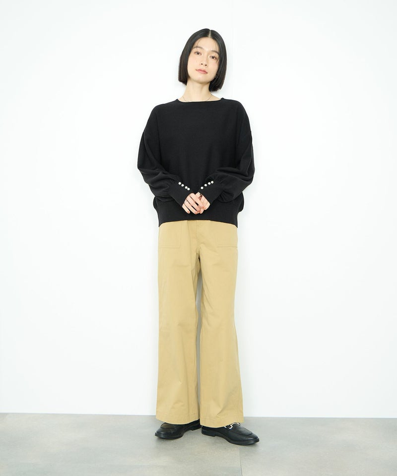 [期間限定knit]Idnes  横リブパールボタンニット レディース商品画像-16