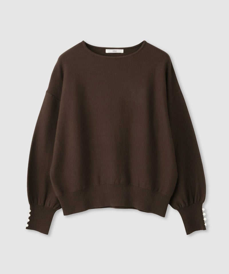 [期間限定knit]Idnes  横リブパールボタンニット レディース商品画像-20