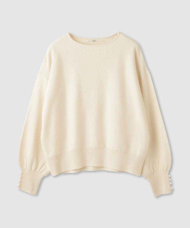 Idnes 横リブパールボタンニット レディース商品画像-21