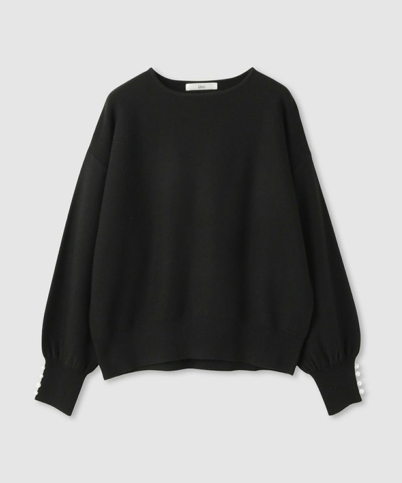 [期間限定knit]Idnes  横リブパールボタンニット レディース商品画像-22