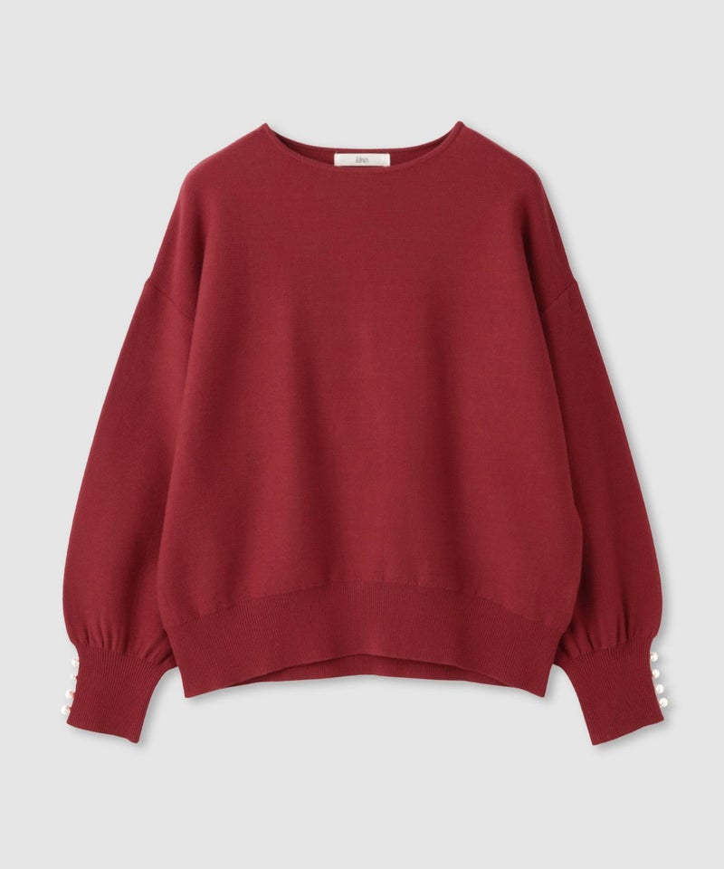 Idnes 横リブパールボタンニット レディース商品画像-23