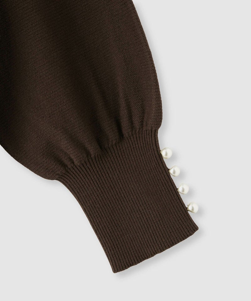 [期間限定knit]Idnes  横リブパールボタンニット レディース商品画像-26