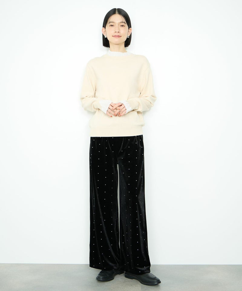 Idnes 襟プリーツドッキングニット レディース商品画像-9