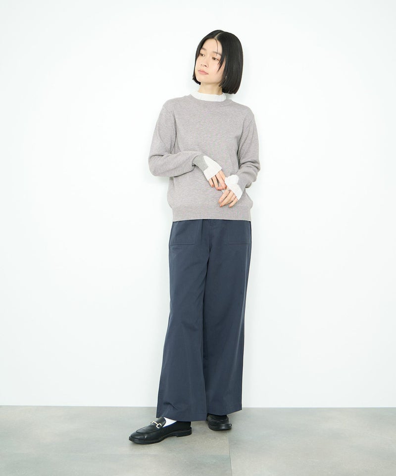 [期間限定knit]Idnes  襟プリーツドッキングニット レディース商品画像-12