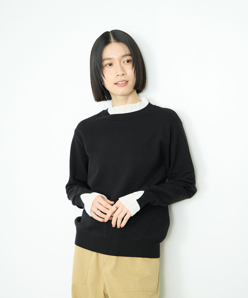 Idnes 襟プリーツドッキングニット レディース商品画像-14