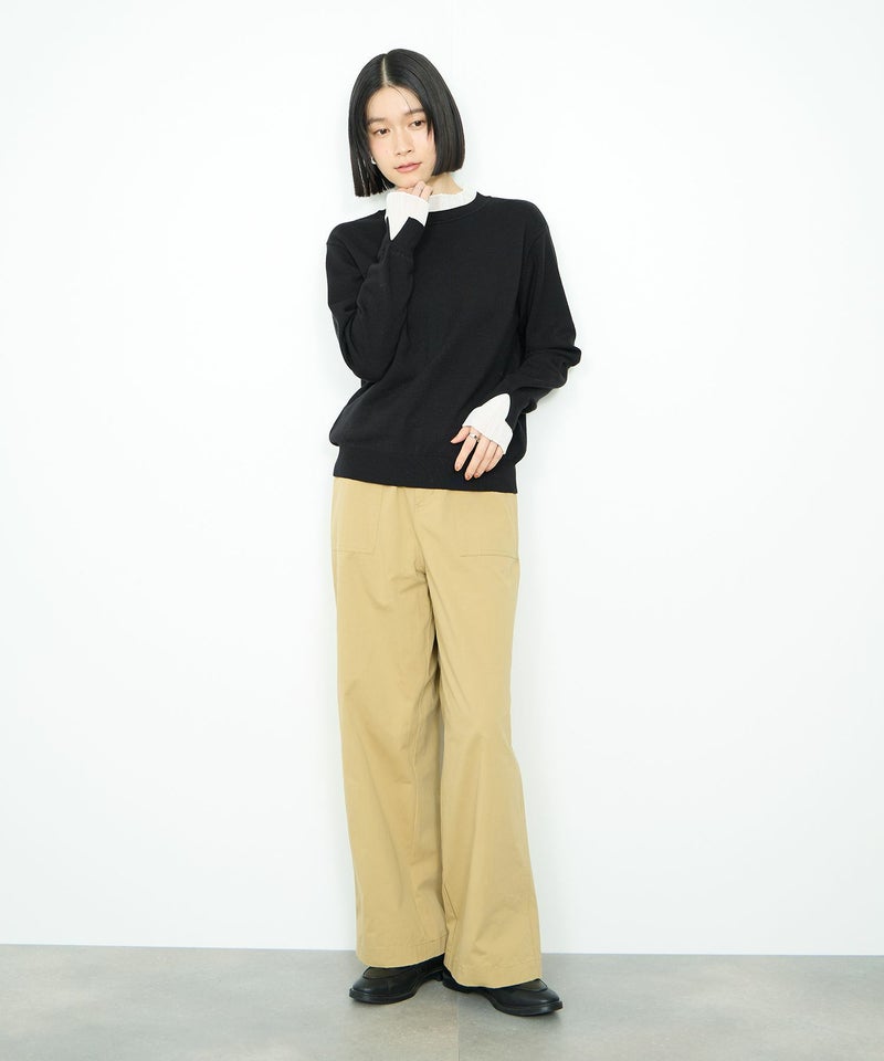 Idnes 襟プリーツドッキングニット レディース商品画像-16