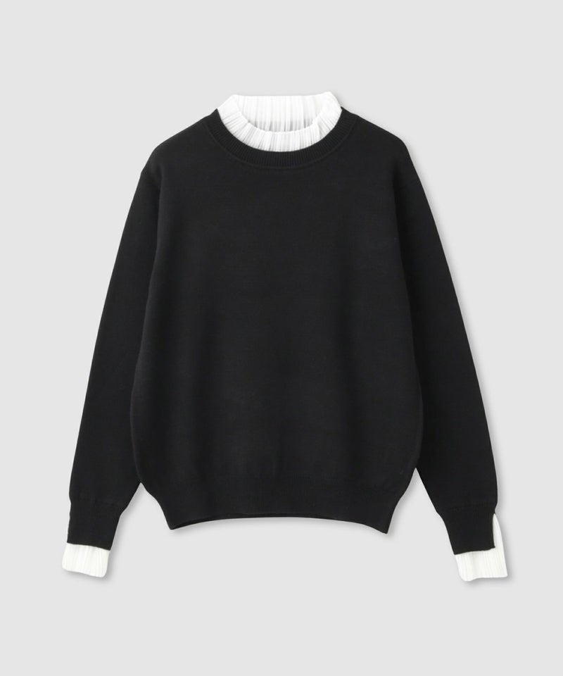 [期間限定knit]Idnes  襟プリーツドッキングニット レディース商品画像-19