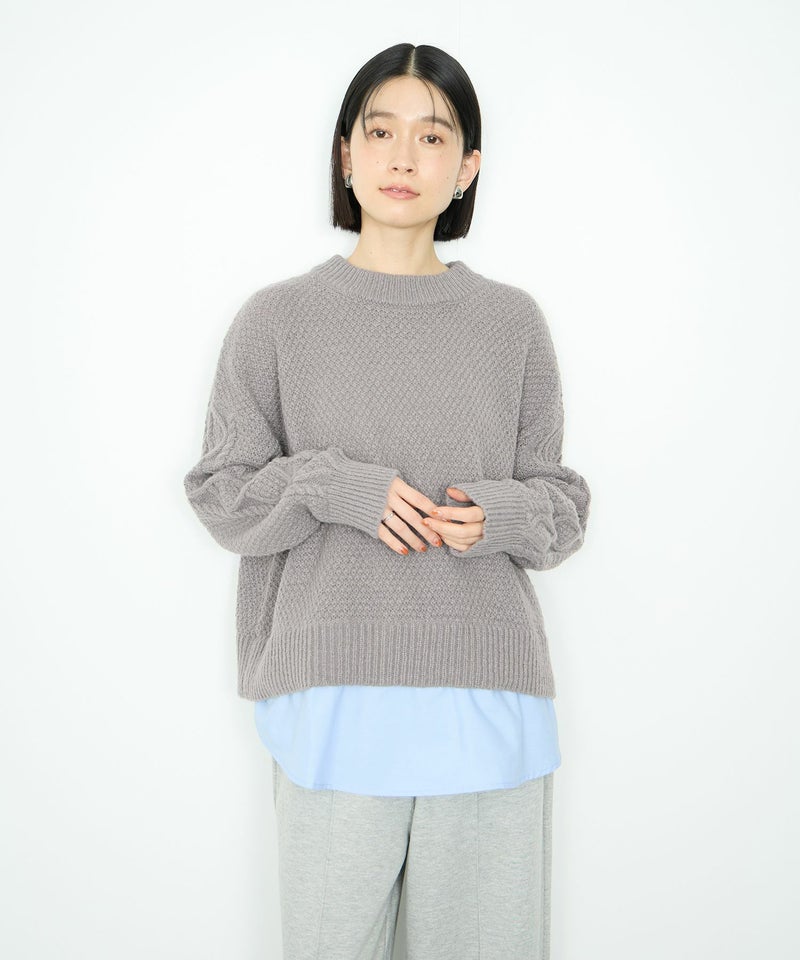 Idnes シャツレイヤードニット レディース商品画像-1