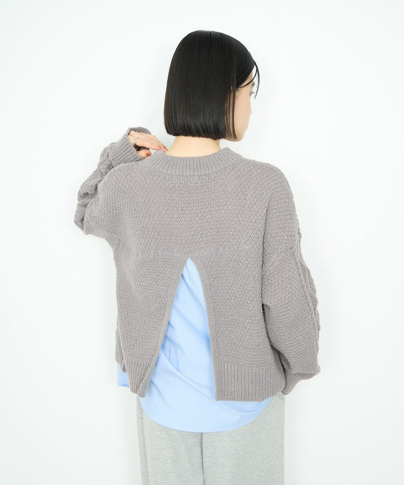 [期間限定knit]Idnes  シャツレイヤードニット レディース商品画像-6