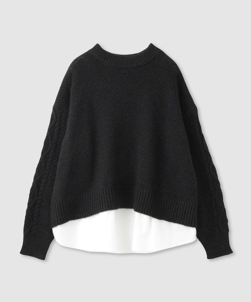 [期間限定knit]Idnes  シャツレイヤードニット レディース商品画像-18