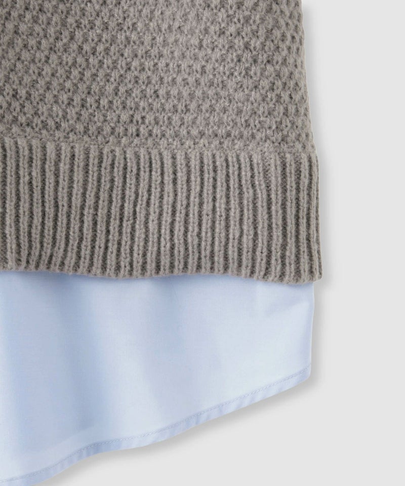 [期間限定knit]Idnes  シャツレイヤードニット レディース商品画像-22