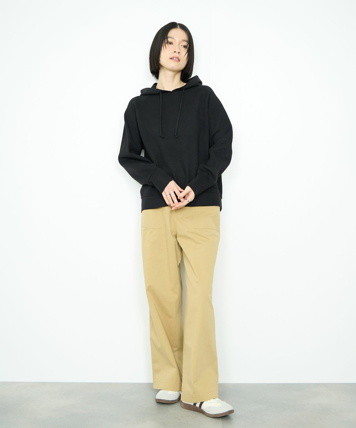 Idnes フードニットパーカー レディース