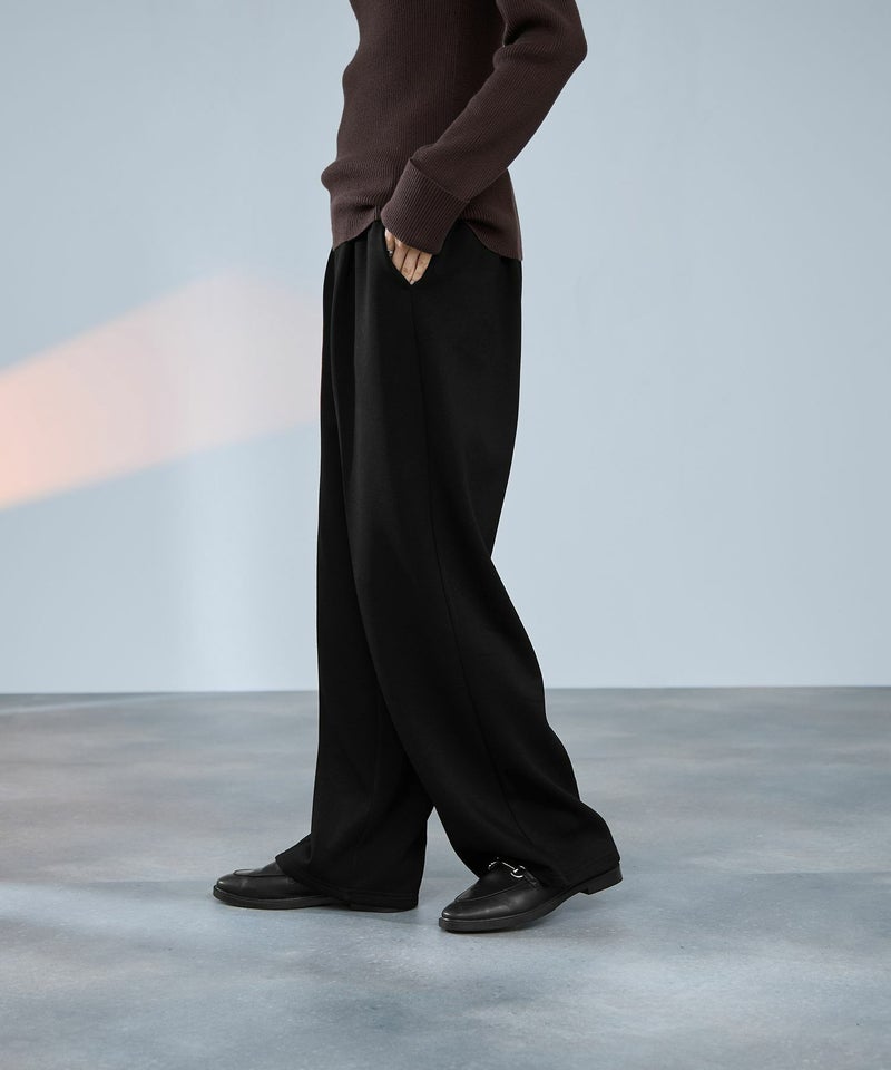 milli de l'air パフィバック 裏フリースダンボールニット ワイドパンツ レディース商品画像-3