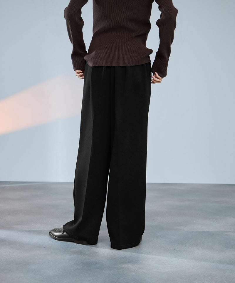 milli de l'air パフィバック 裏フリースダンボールニット ワイドパンツ レディース商品画像-4