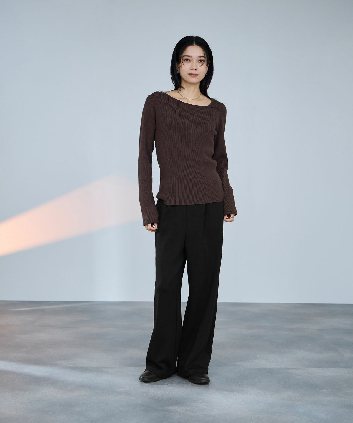 milli de l'air パフィバック 裏フリースダンボールニット ワイドパンツ レディース